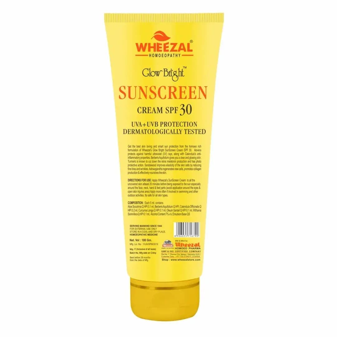 WHEEZAL GLOW BRIGHT SUNSCREEN CREAM (SPF 30) 3