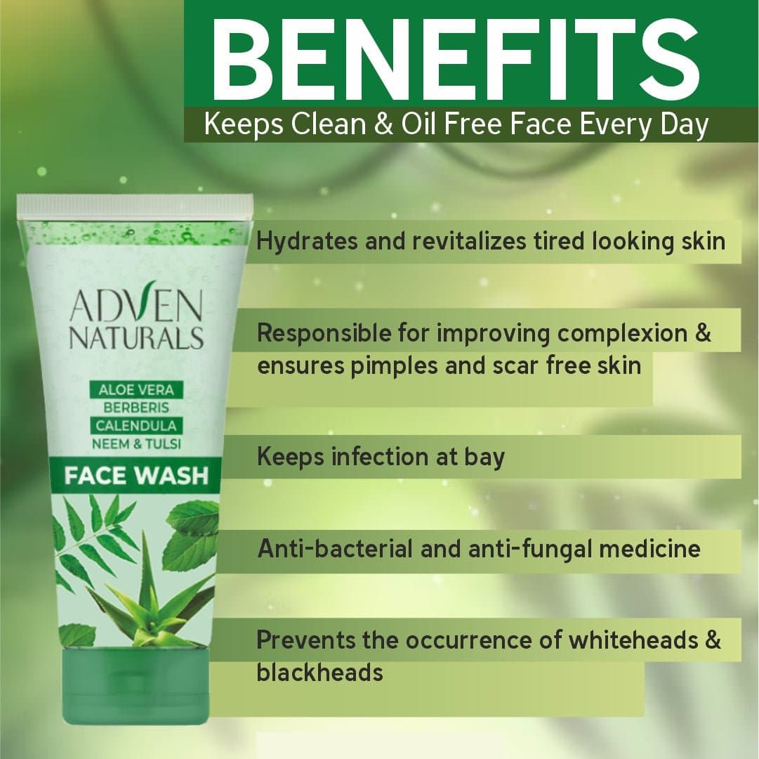 FACE WASH WITH ABC (ALOE VERA, BERBERIS, CALENDULA + NEEM & TULSI) 5