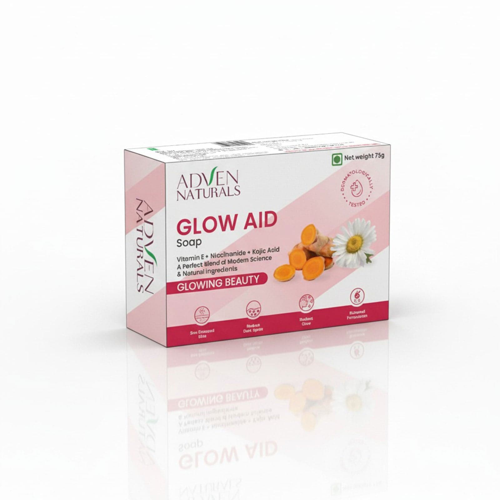 Adven Naturals Glow Aid Bar Soap 75g