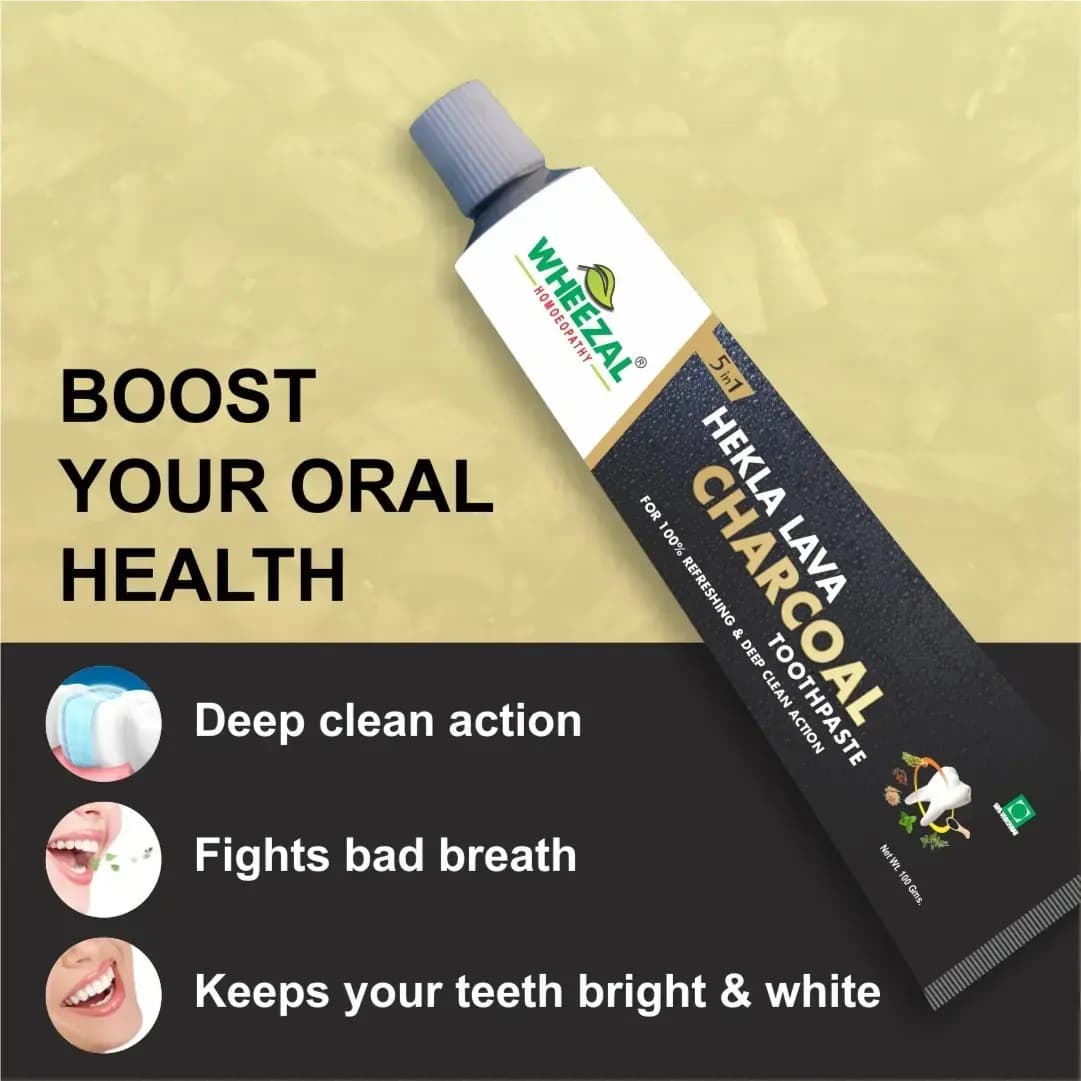 Wheezal Hekla Lava Charcoal Toothpaste (100g) 5