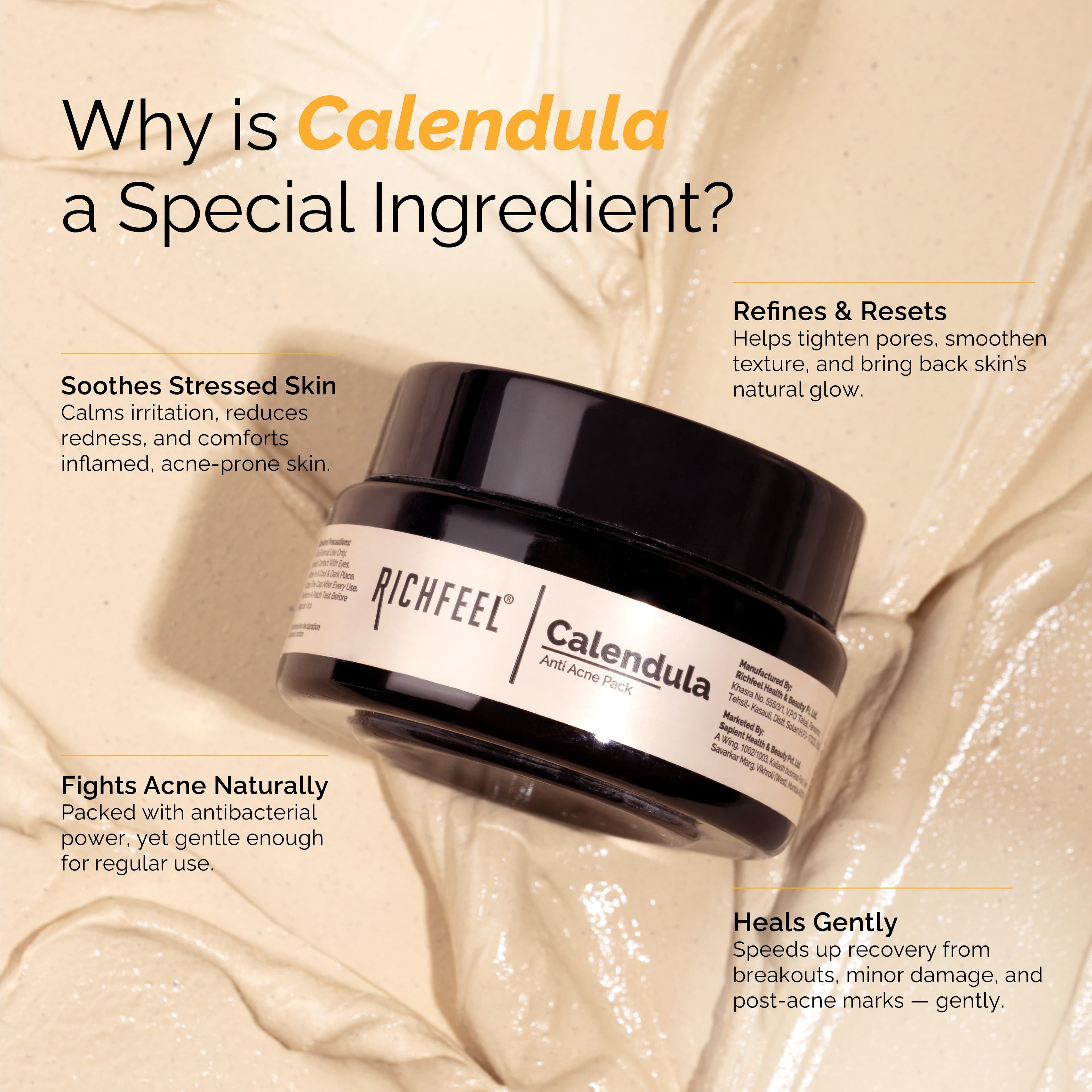 Richfeel Calendula Anti Acne Pack 50 g 4