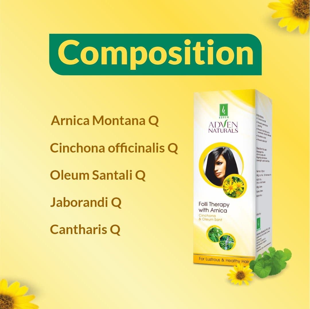 FOLLI THERAPY WITH ARNICA , CINCHONA & OLEUM SANT MEDICATED OIL 4