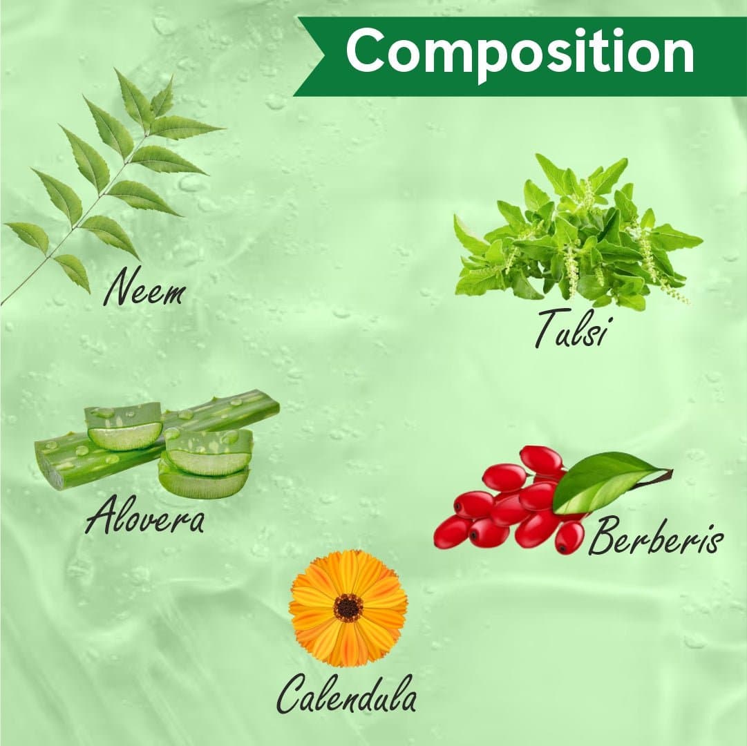 FACE WASH WITH ABC (ALOE VERA, BERBERIS, CALENDULA + NEEM & TULSI) 4