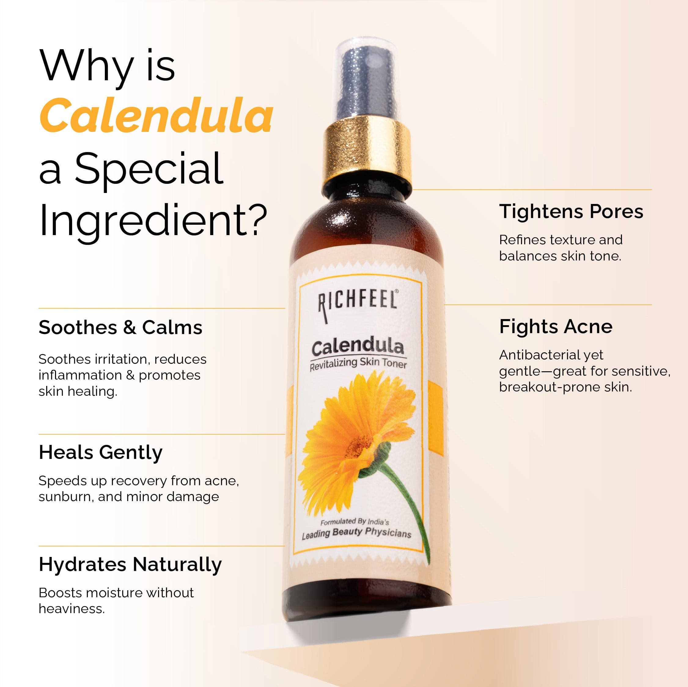 Richfeel Calendula Revitalizing Skin Toner 80 ml 4