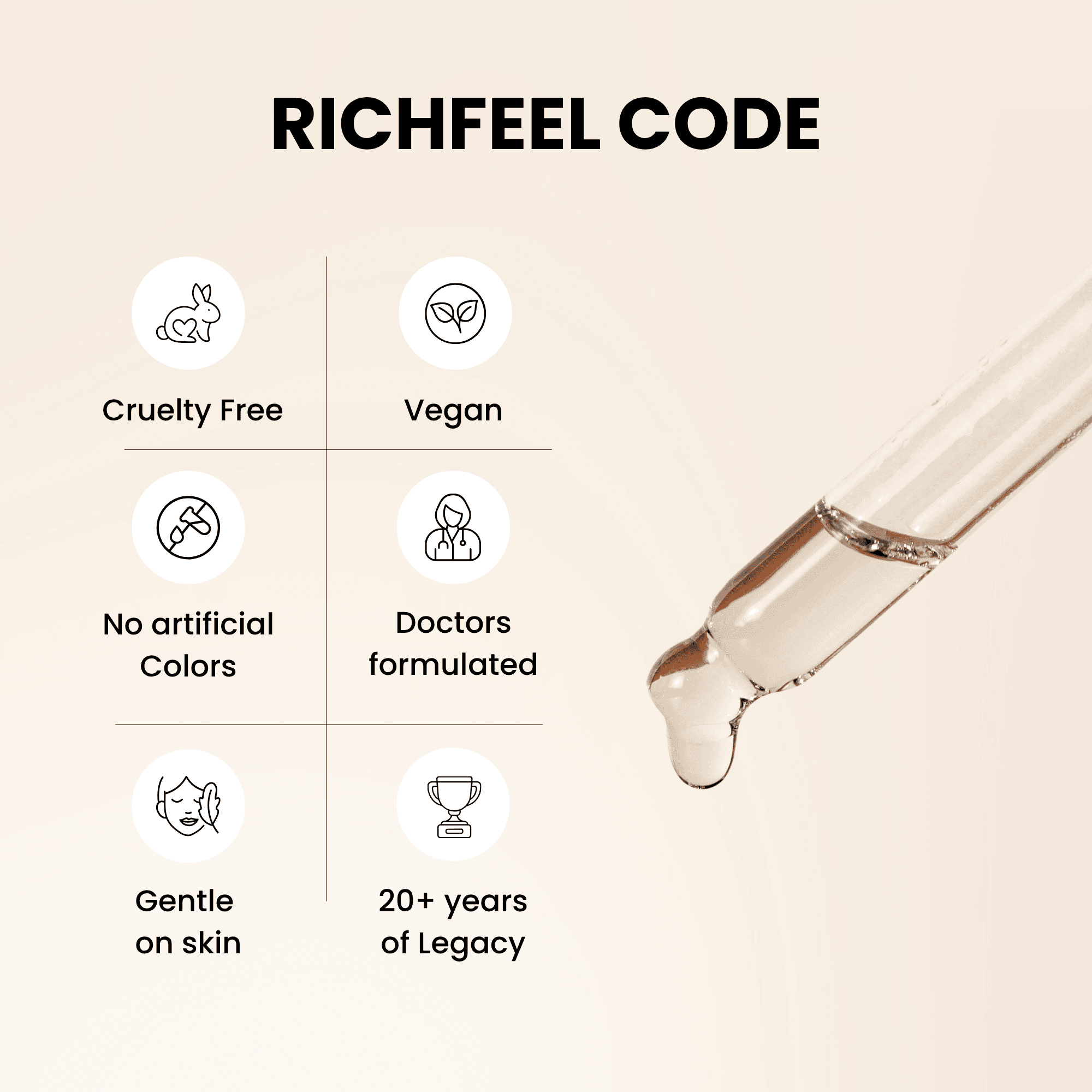Richfeel Anti Ageing Night Repair Serum 10 Ml 6