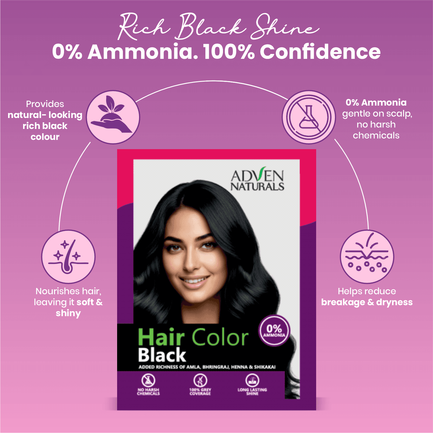 Adven Naturals BLACK HAIR COLOR 20 GM 5