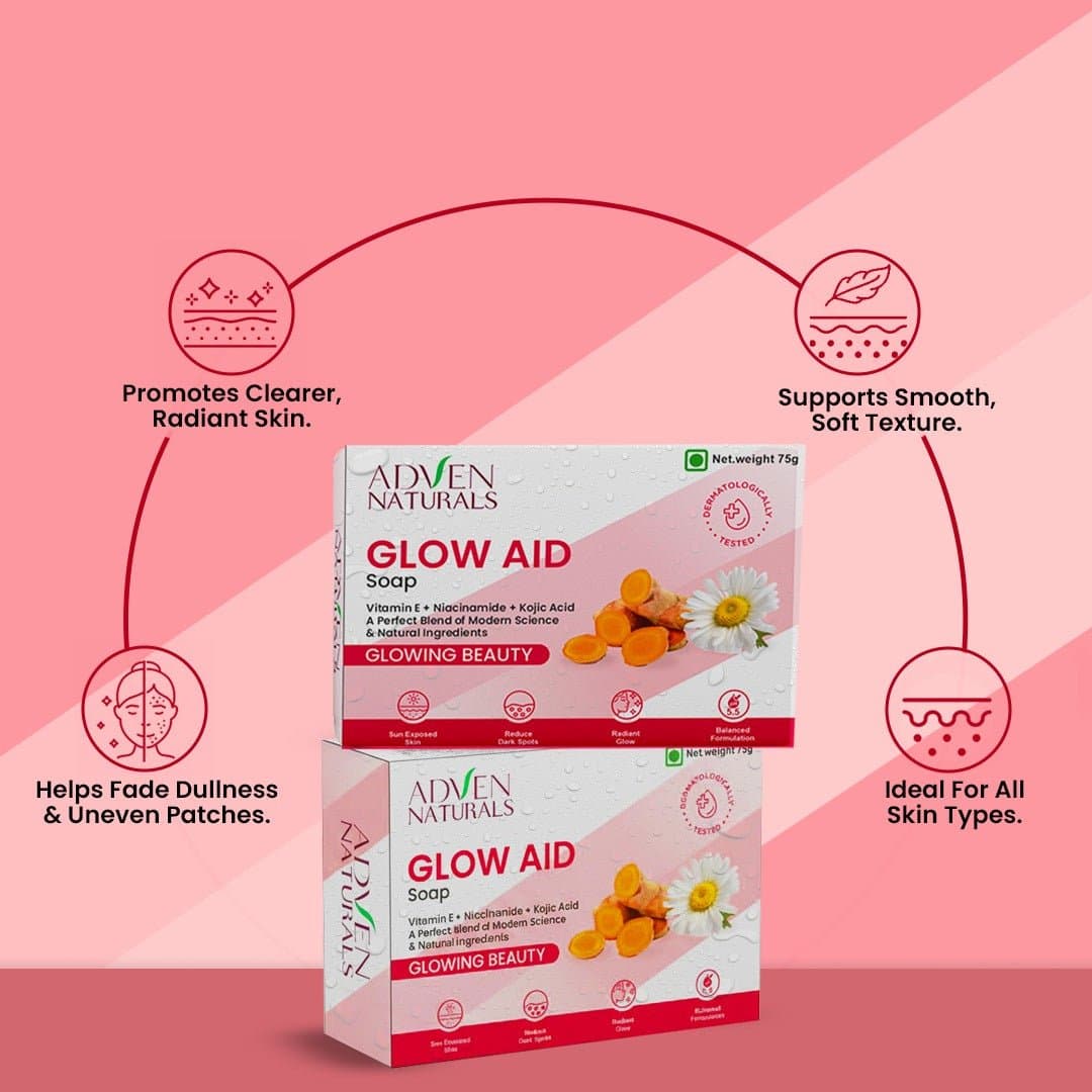 Adven Naturals Glow Aid Bar Soap 75g 6