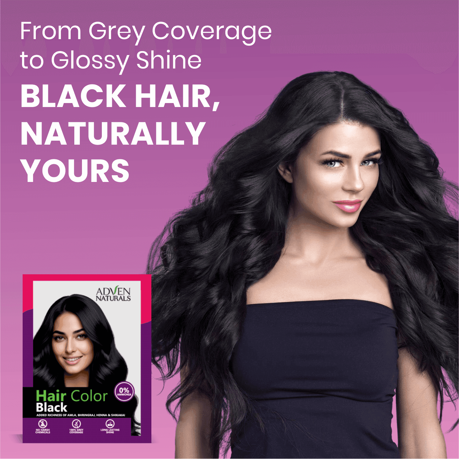 Adven Naturals BLACK HAIR COLOR 20 GM 3