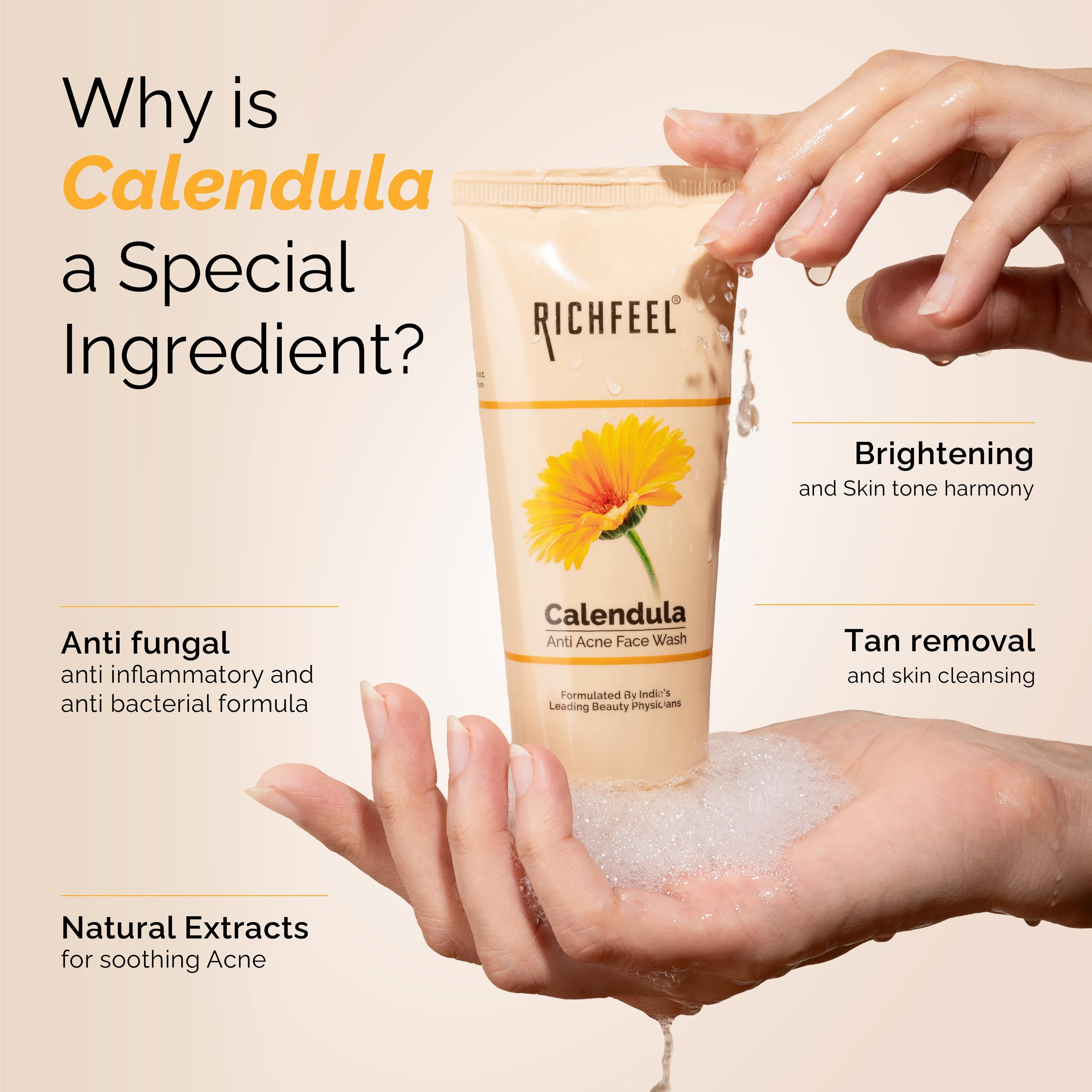 Richfeel Calendula Anti Acne Face Wash 100 g 4