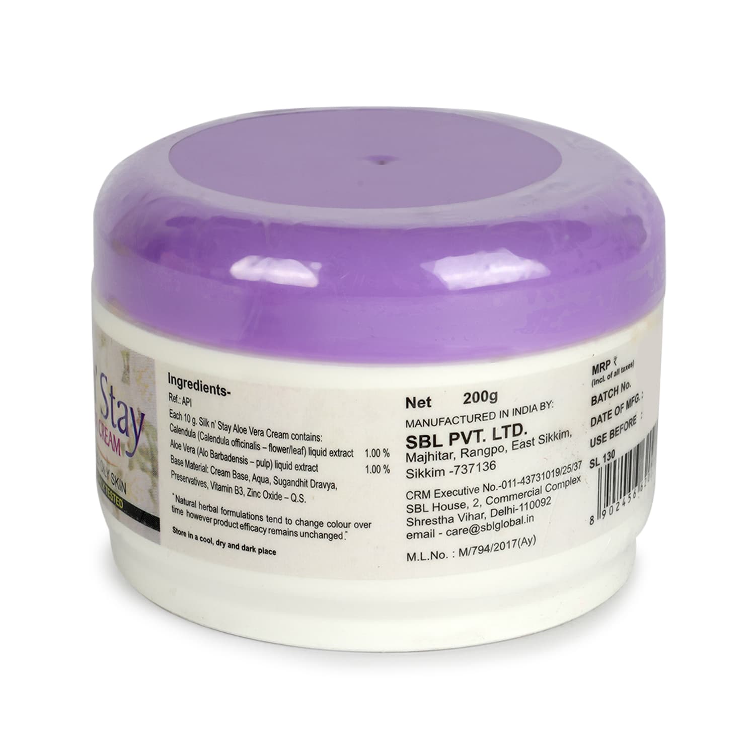 Silk n' Stay Aloevera Cream (For Normal and Oily Skin) Jar 4
