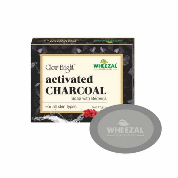 Wheezal Glow Bright Activated CHARCOAL Soap with Berberis