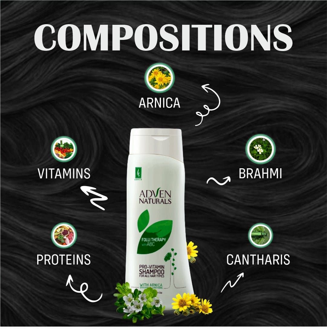 FOLLI THERAPY PRO VITAMIN SHAMPOO WITH ABC (ARNICA, BRAHMI & CANTHARIS) 4