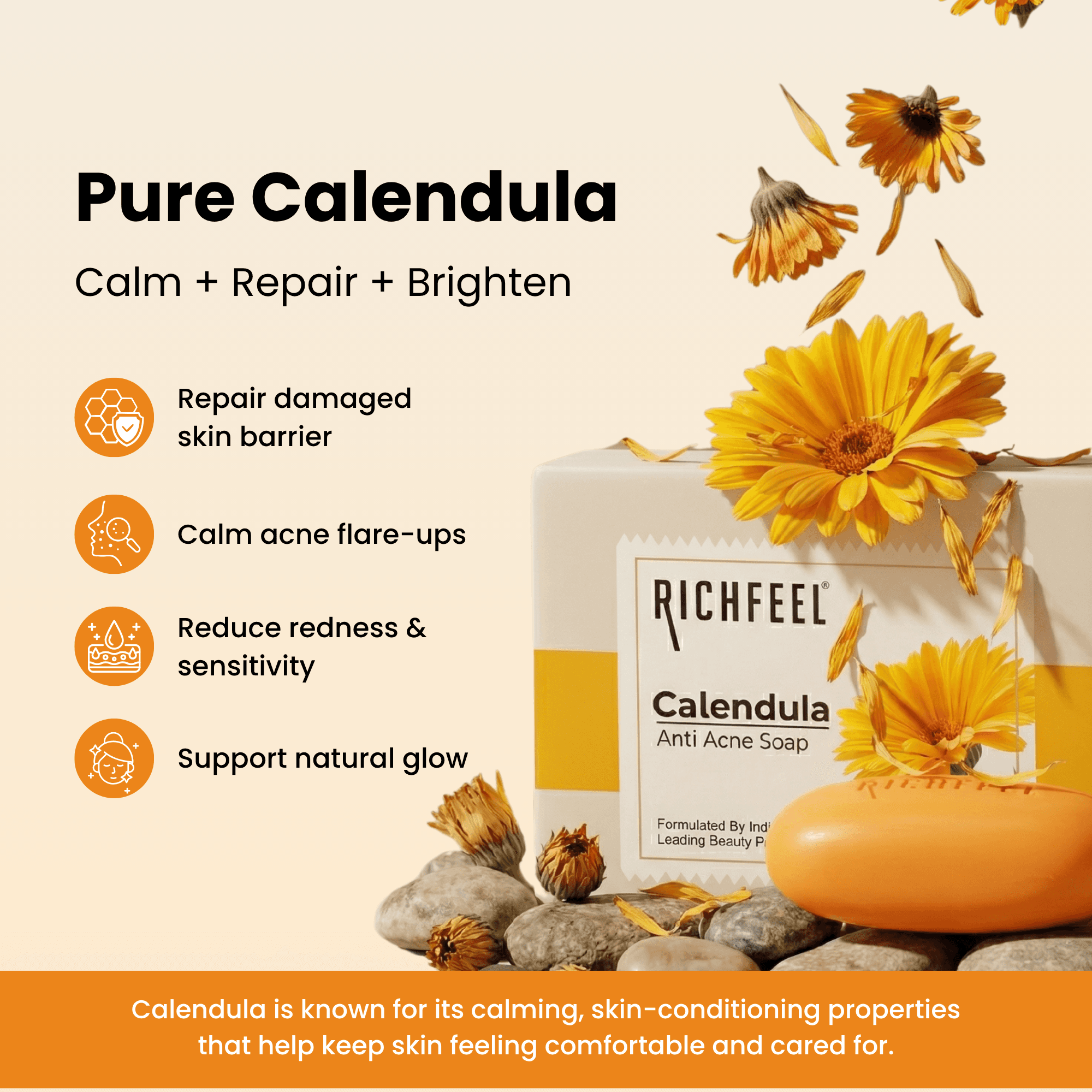Richfeel Calendula Anti Acne Soap 75 g 4