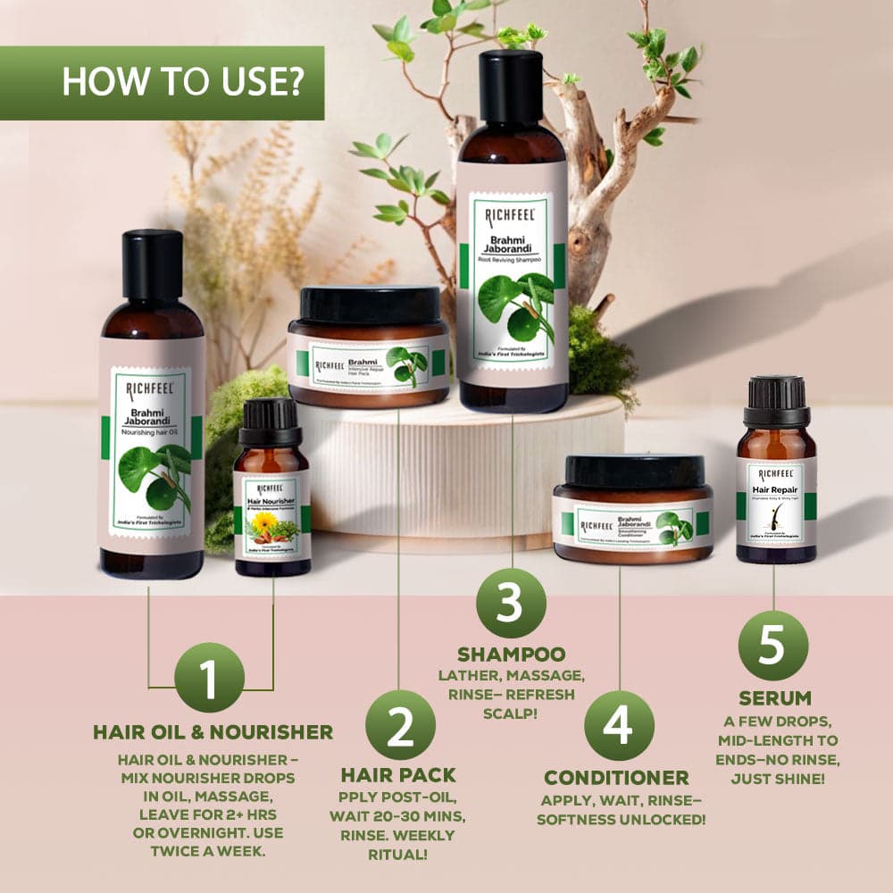 Richfeel Brahmi Jaborandi Hair & Scalp Care Kit 4