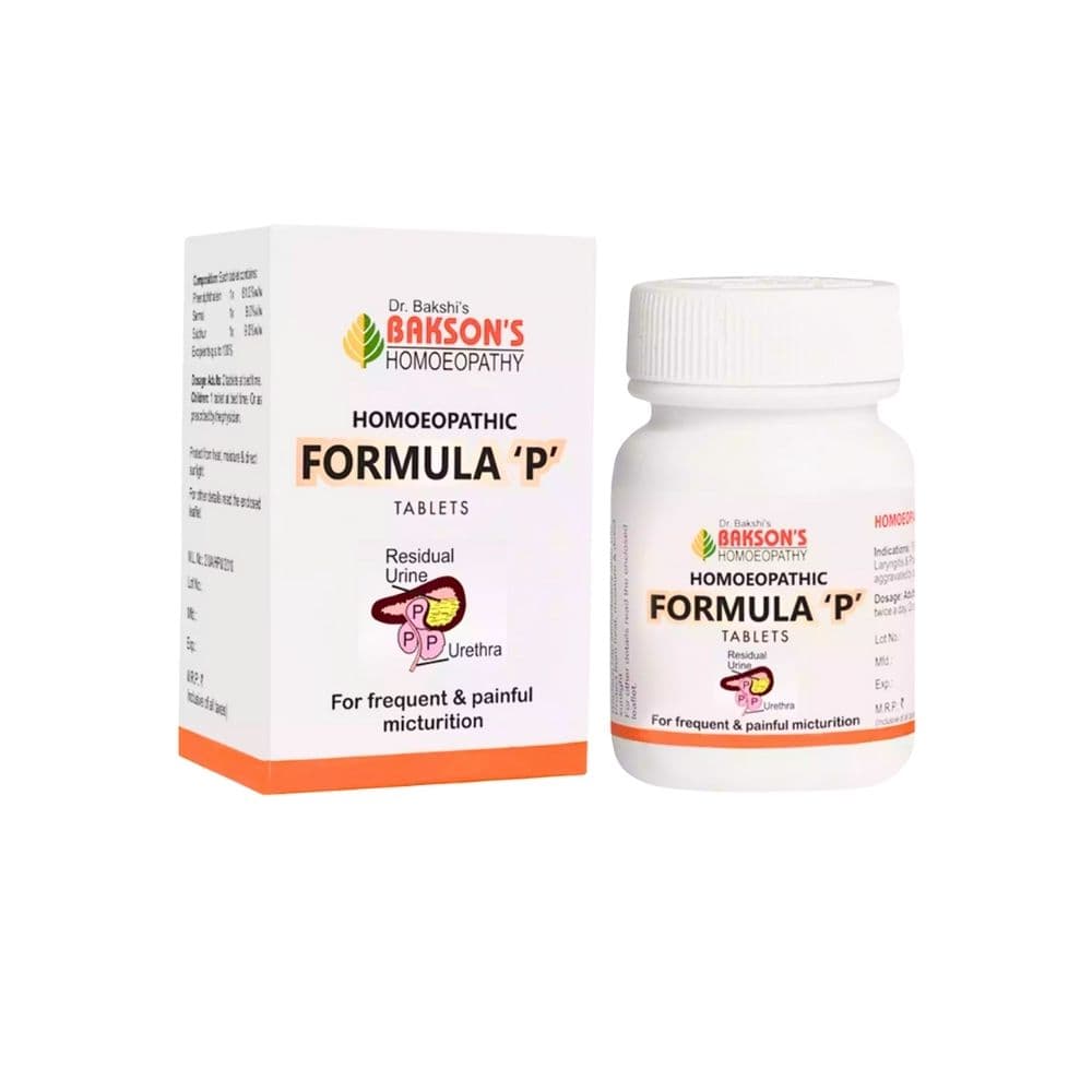 HOMOEOPATHIC FORMULA 'P' TABLETS 40TABS