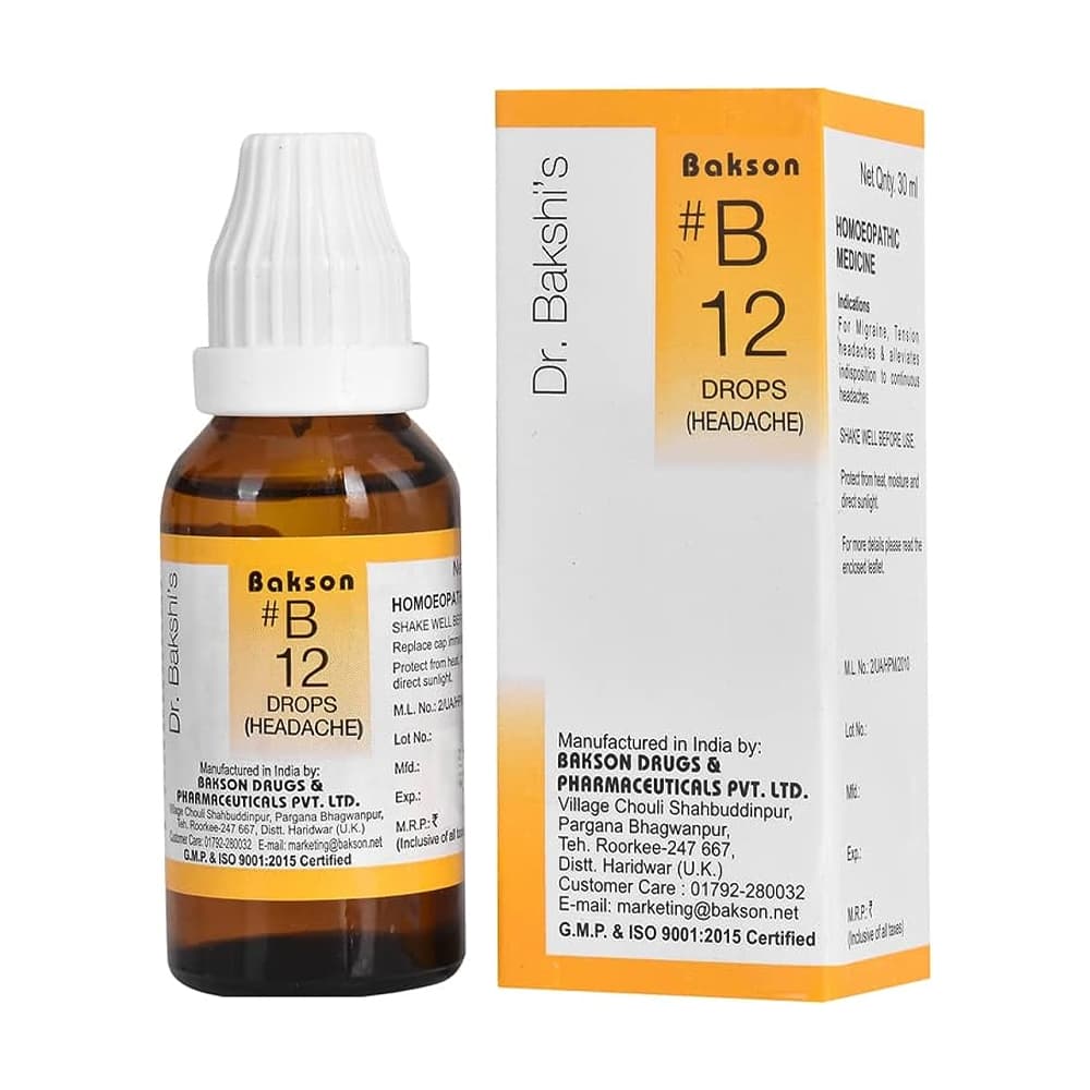 Dr Bakshis B Drop 12 Headache