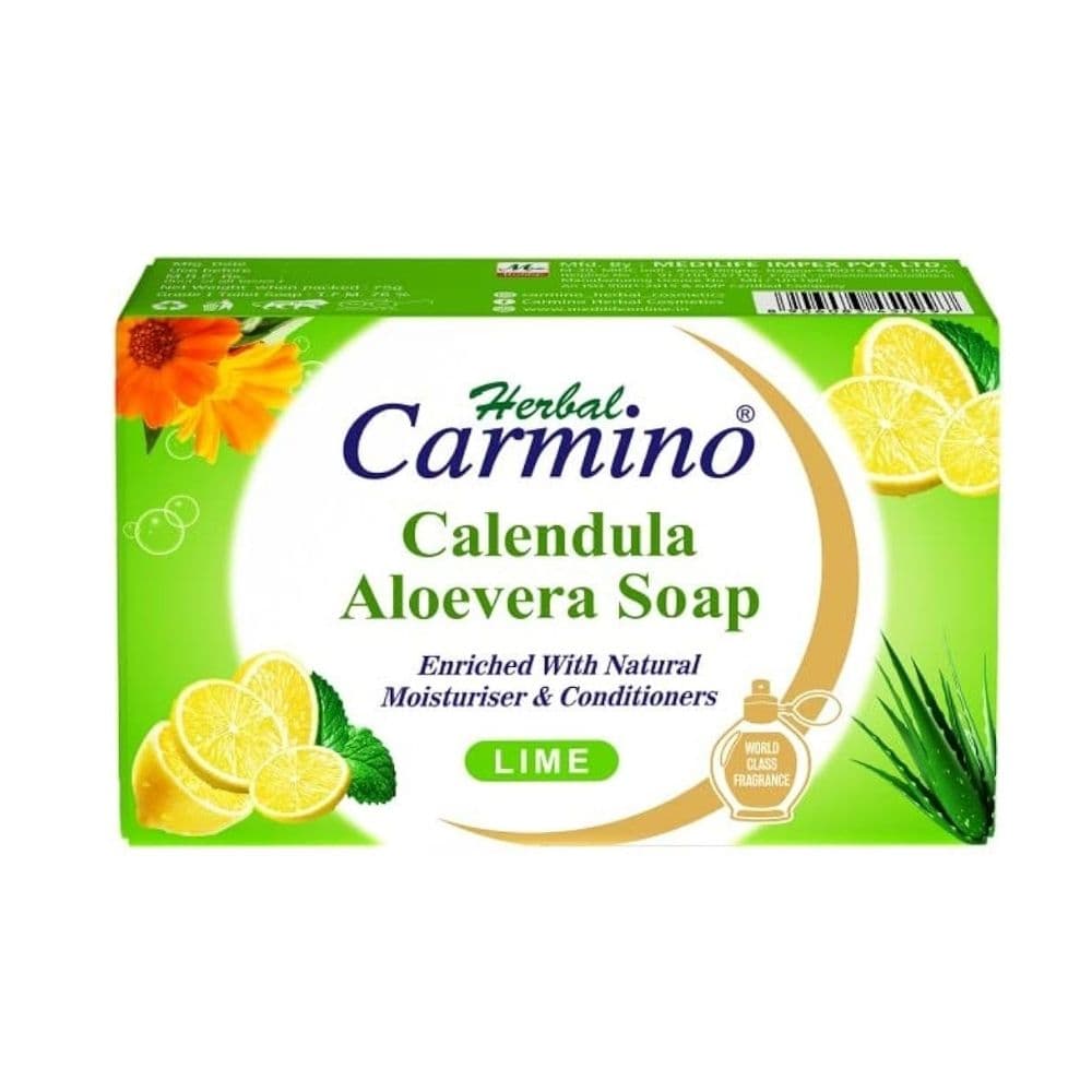 CARMINO ALOEVERA CALENDULA SOAP LIME 75 GM MEDILIFE