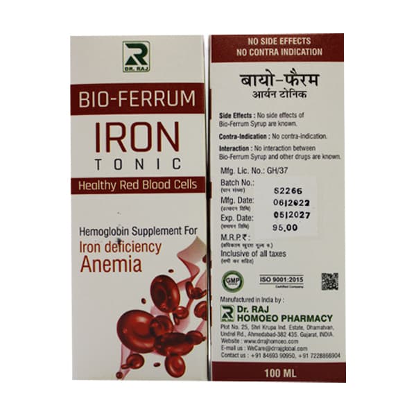 BIO FERRUM IRON TONIC 100 ML DR RAJ