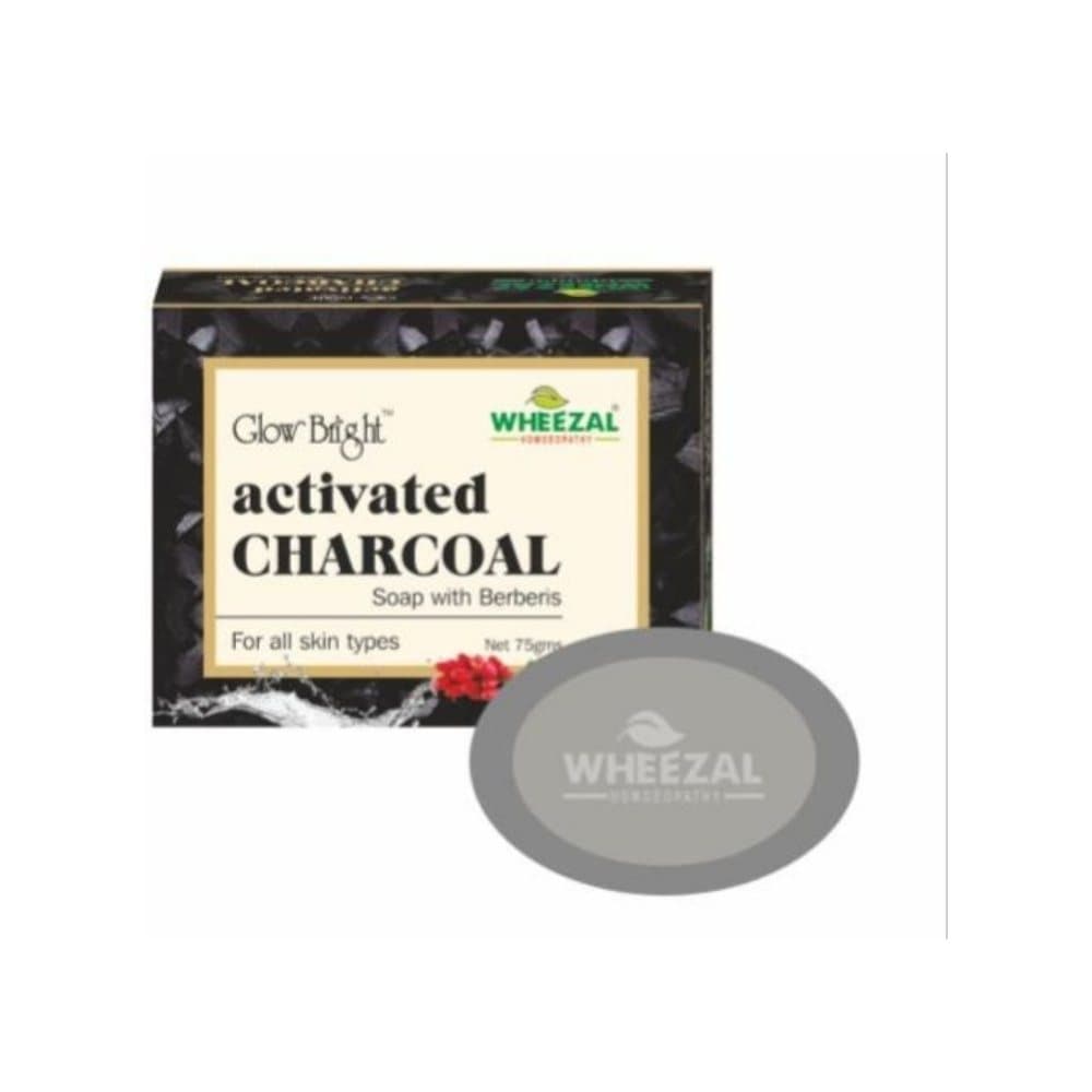 Wheezal Glow Bright Activated CHARCOAL Soap with Berberis