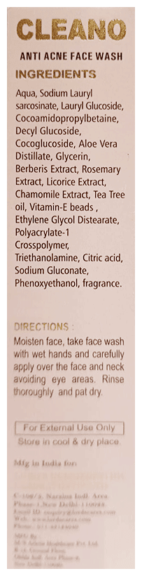 Cleano Anti Acne Face Wash 3
