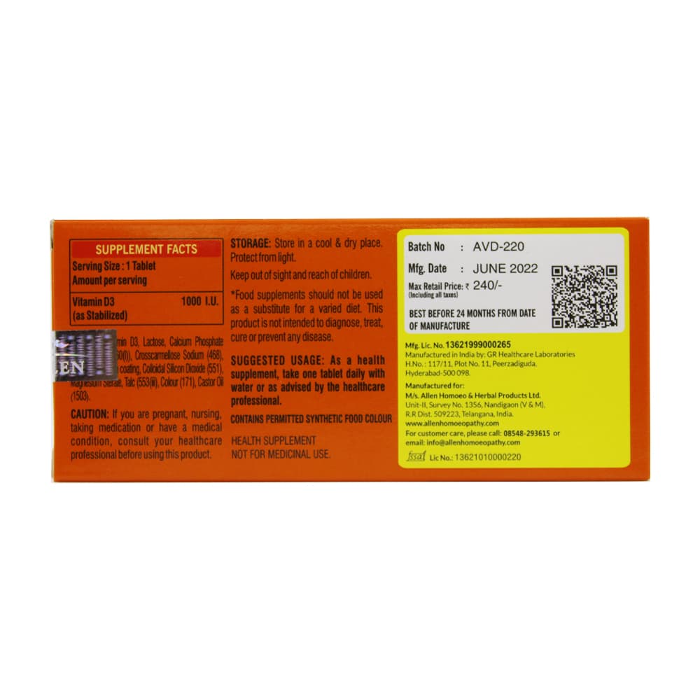 Vitamin D3 Tablet 30 Allenhyd